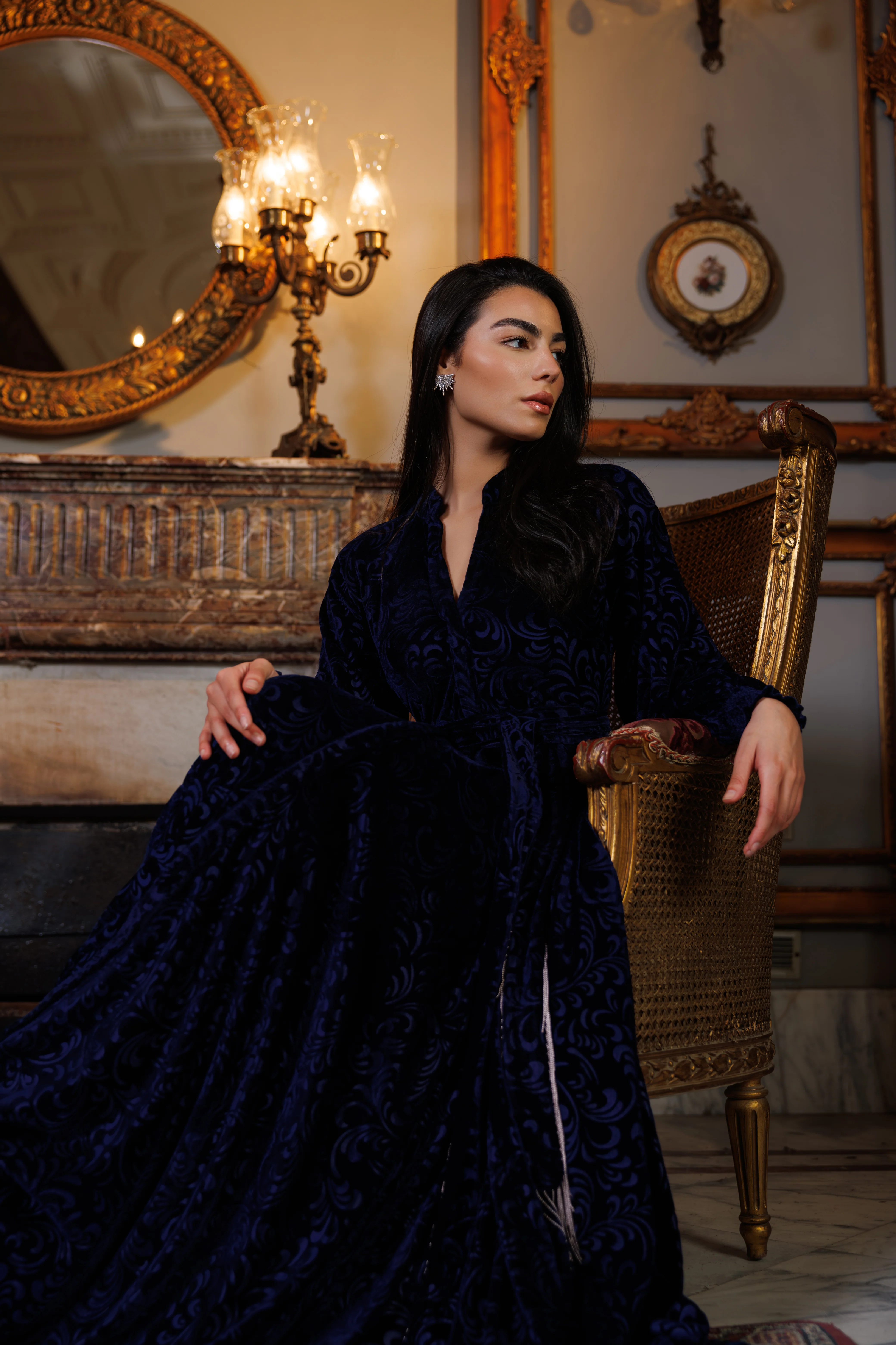 Lianna Velvet Dress | Dark Blue - Image 5